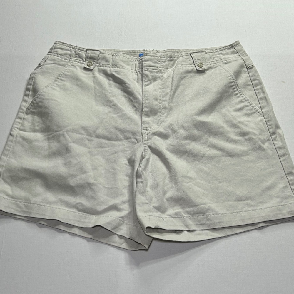 Dockers Women Khaki Chino Shorts Light Beige Stone Cotton Size 12 4.5 Inseam